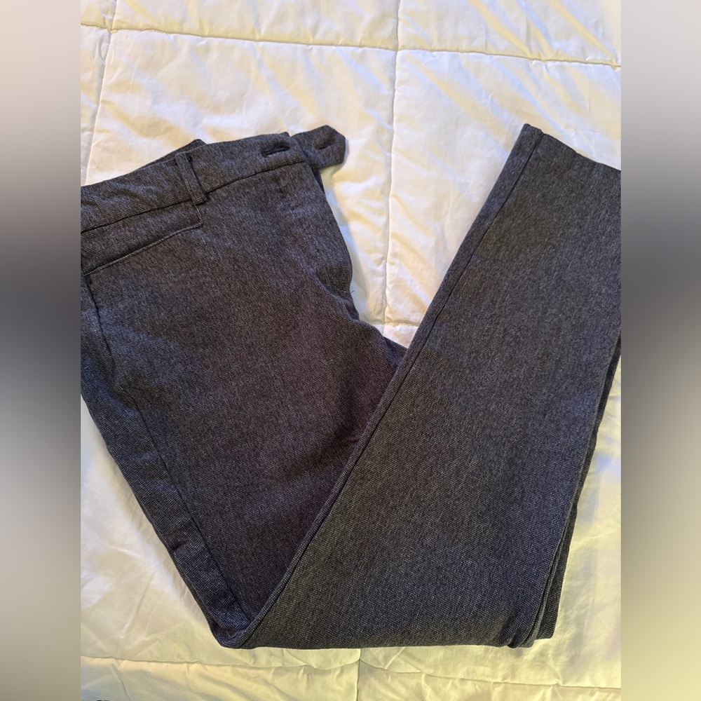 Loft Sutton Skinny Black and White Tiny Check Print Pant